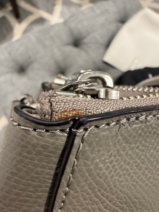 Coach Christie Gray Fog Saffiano Leather Satchel - Picture 14 of 17